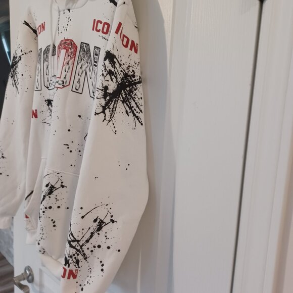 Icon Ice Paint Splatter Hoodie Men Large Graphic All Over Print Streetwe… - Picture 6 of 7